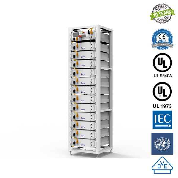 Deye Rack-Mounted High-Voltage Battery (LiFePO₄) – 61.44kWh System - Image 1