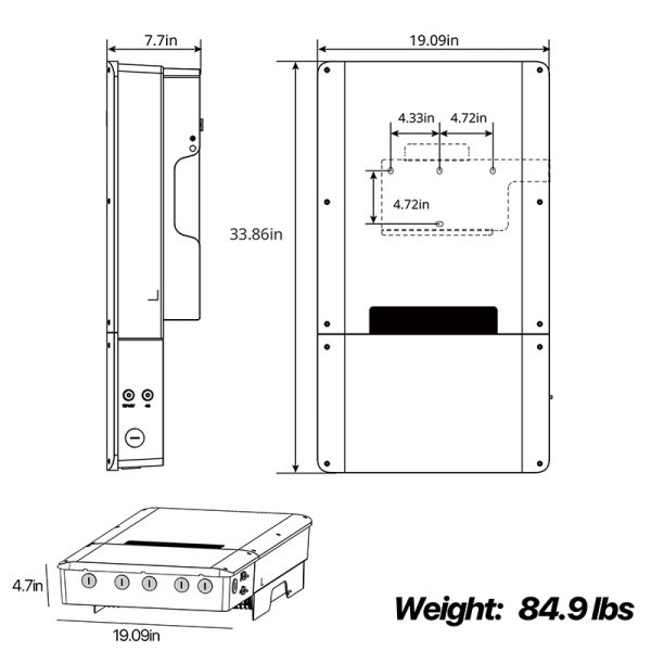 GoodWe 11.4kW Split phase Hybrid Inverter, 4 MPPTs, with EV Charger Integration - Image 2
