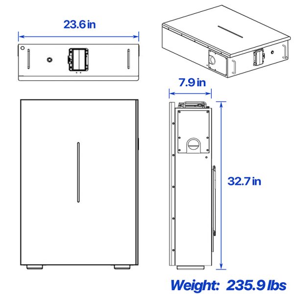 Deye RW-F10.2, 10.2kwh low voltage battery with enclosure (works with Sol-Ark 12k or 15k inverter) - Image 3