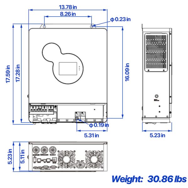 SRNE HYP4850U100-H 5kwh Single-Phase Off-Grid Inverter - Image 4