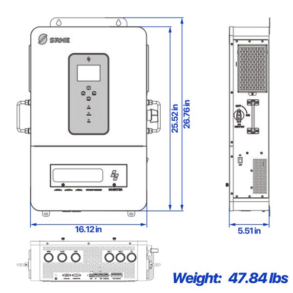 SRNE ABP4865U140-H 6.5kwh Split-Phase Off-Grid Inverter - Image 4
