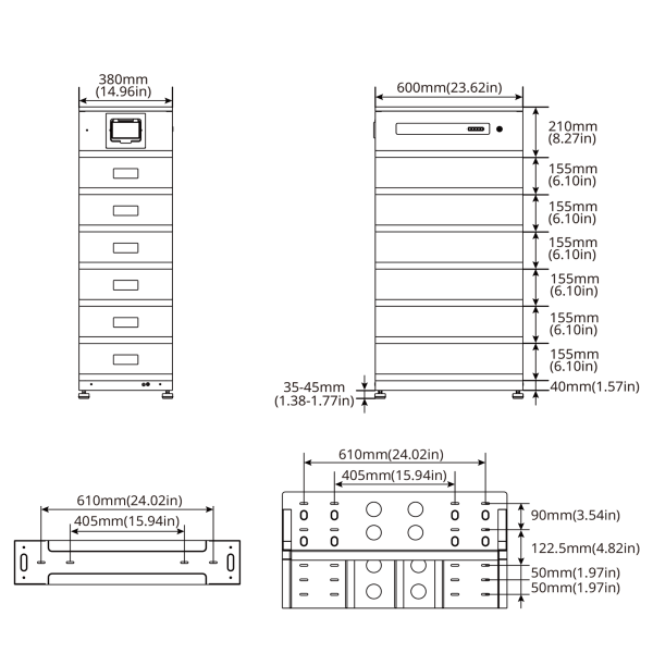 12.8 KWH Solar Storage System - (GW11K4-ES-US20)(GW-Lynx Home FH)(ABD)(STS-410P-54DD)- Small to Medium Solar System - Image 4